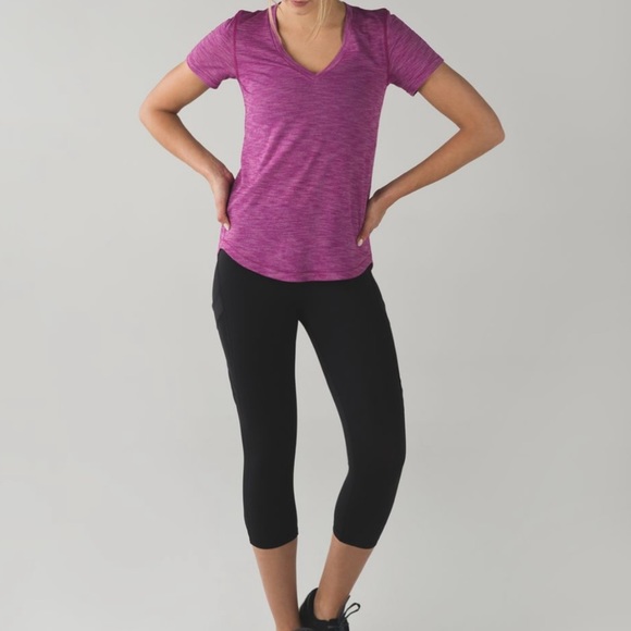 lululemon athletica Tops - EUC Lululemon What The Sport Tee Heathered Regal Plum Size 10